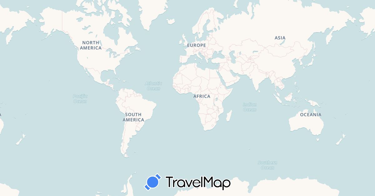 TravelMap itinerary: driving, boat in Belgium, Spain, France, United Kingdom, Portugal (Europe)